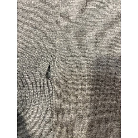 TALBOTS Heather Grey Gray 100% Merino Wool Long Sweater Cardigan Small Petite SP - Picture 8 of 11